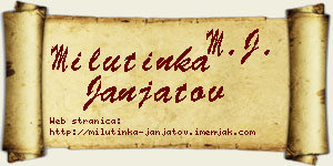 Milutinka Janjatov vizit kartica
